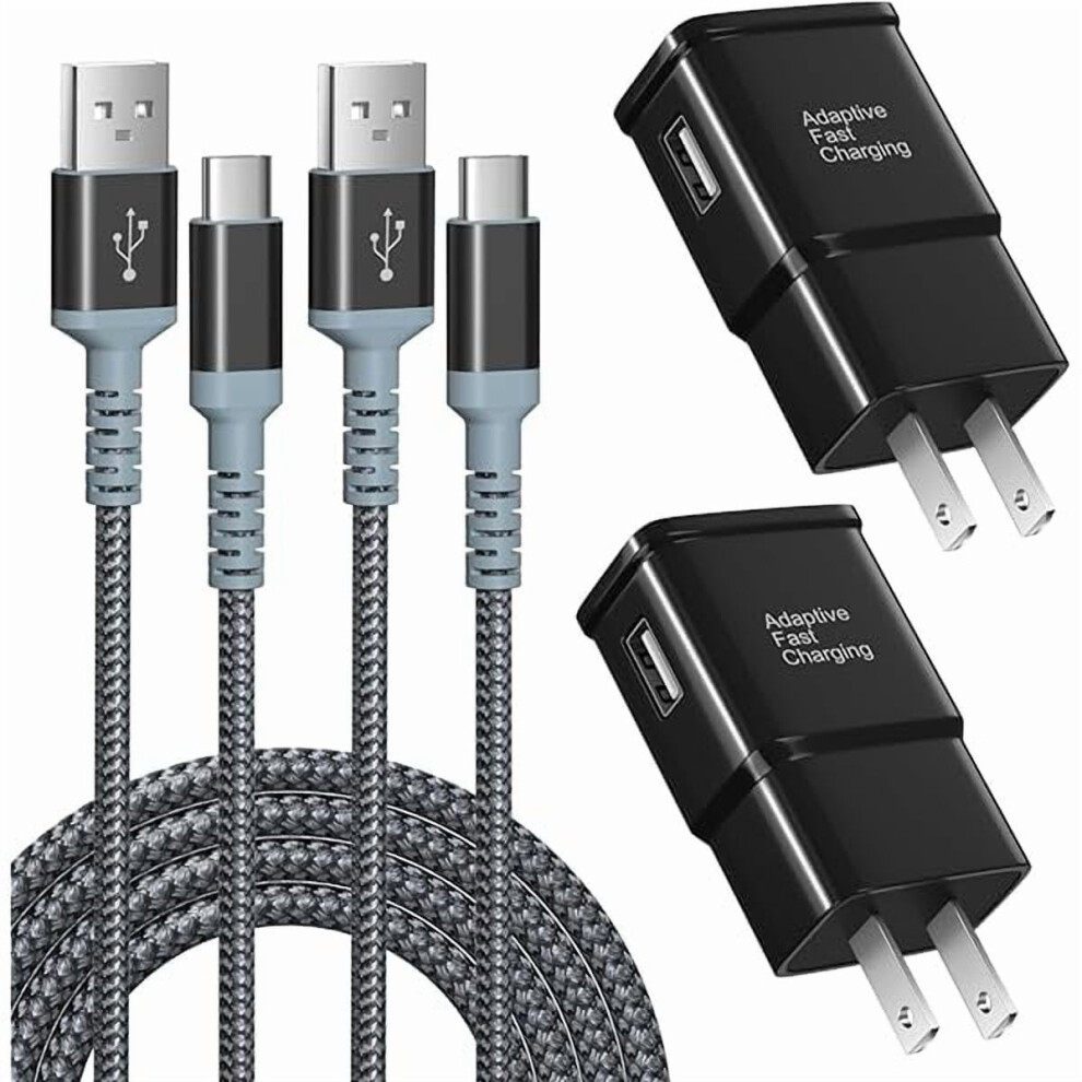 Zlc Adaptive Fast Charging Wall Charger + 10Ft Usb-C Cable, Compatible With Galaxy S25/S24/S23 Ultra/A15/A13/A03s/A53/S22/S21/S20/S10/S9 Â 2-Pack, 9110895537046