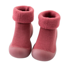 Soft Knit Toddler Slippers with Rubber Sole – Warm Indoor/Outdoor Moccasins for Boys & Girls, Compatible with Kids Size 12