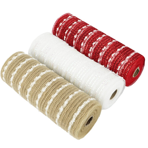 1Roll10Yards Χριστουγεννιάτικη Κορδέλα με Πούλιες, Επιφάνεια, Γιρλάντα 2
