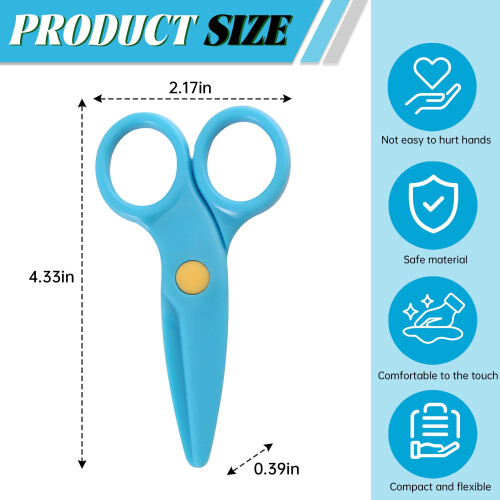 12Pcs Crochet Scissors, Two-Finger Handle, 4.33" x 2.17", Multicolor – Compatible with Scrapbooking & Decorative Projects 1