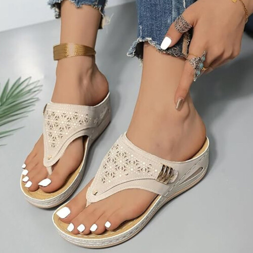 Γυναικεία σαγιονάρες, σανδάλια, slip-on, παραλία, casual, boho, με στήριξη καμάρας, τακούνι 1