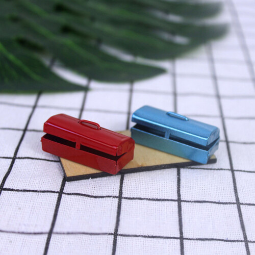2 Pcs Lifestyle Tiny Mini Tool Box Miniature Collection Cabinet 1