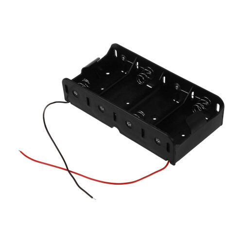 Spring Clip Black 4 x 1.5V D Size Battery Batteries Holder Case 1