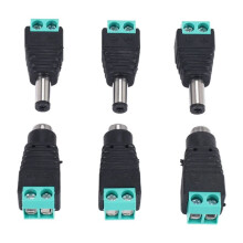 6 Pcs 5.5X2.1Mm Female + Male CCTV  Power Connector Adapter Repar Part