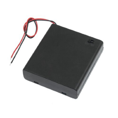 /OFF  5.5" Leads Battery Holder Box Case for 4 x 1.5V AA Batteries 1