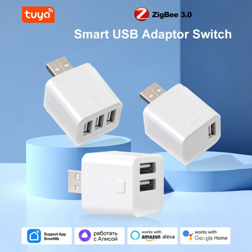 Tuya  Zigbee USB Adapter  5V  USB Power Adapter Zigbee   för Alexa  Yandex Alice 3USB 2