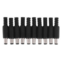 10 St 5,5X2,1 Mm Hane LöD -Pipspets Plugg Raka Kontakter för -StröMföRsöRjning LED-Lampor Svart
