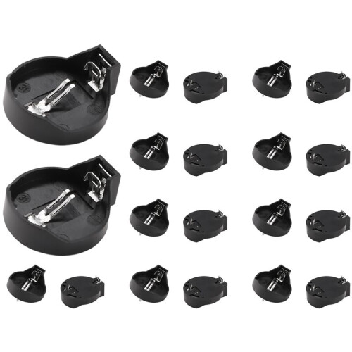 3V CR2032 CR2025 button cell battery holder adapter black 20 pieces