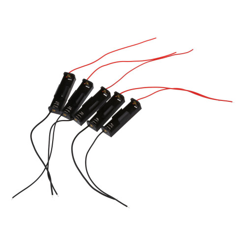 5pcs 15.2cm Wire Pipe Plastic 1 x 1.5V AAA Battery Storage Case Holder Black 1