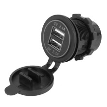5V 4.2A Dual 2USB Charger Socket Adapter Power Outlet for 12V 24V Car Motorcycle()