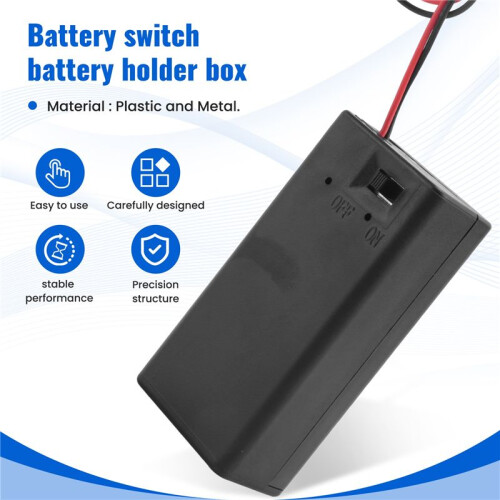Black Plastic Storage Pair SBH-9V Batteries  Battery Holder Case Box 1