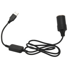 USB 5V To 12V Car Cigarette Lighter Socket Power Female Converter Adapter Cable