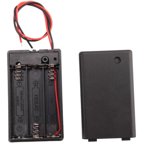 2 Pcs 3 x AAA 4.5V Battery Holder Case Box Wired /OFF  w Cover