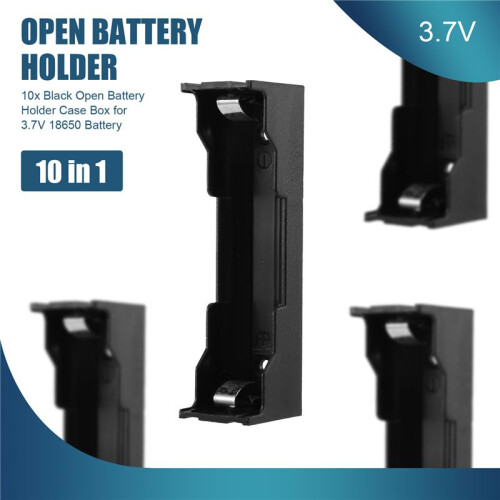 10x Black Open Battery Holder Case Box for 3.7V 18650 Battery 1