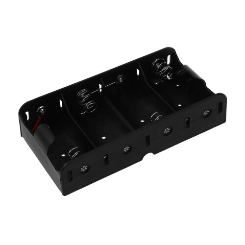 Spring Clip Black 4 x 1.5V D Size Battery Batteries Holder Case