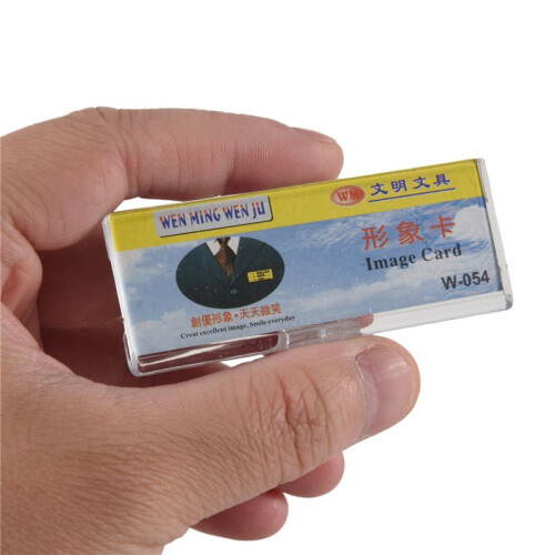 Safetypin Clear Hard Plastic Name Tag Clip Holder 3 Pcs 1