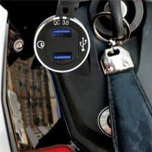 Aluminum Alloy Quick Charge 3.0 Dual Motorcycle Usb Charger For Motorcycle Charger For Tiger Cigarette Lighter Voltmeter Qc3.0 Din