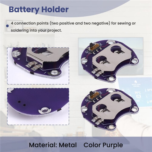 2 X Coin Cell Battery Holder for CR2032 - With  (2 Pcs) 2
