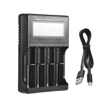 18650 Battery Charger, LCD Display Speed Batteries Charger with 4 Bay Discharge Function for Rechargeable 3.7V Li-Ion Batteries