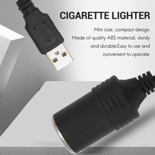 USB 5V To 12V Car Cigarette Lighter Socket Power Female Converter Adapter Cable 2