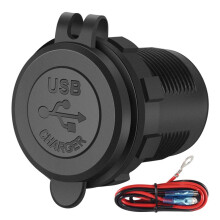 Caricabatteria da Auto USB Tipo C PD e Caricatore Rapido QC 3.0 Presa di Corrente 12V con Interruttore sopra / Off per ATV , Rosso