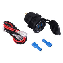 QC 3.0 Dubbele USB-Opladeraansluiting, Waterdichte 12V/24V USB-Uitgang met Aanraakschakelaar voor Auto, Marine, Boot, , Motorfiets, Groen