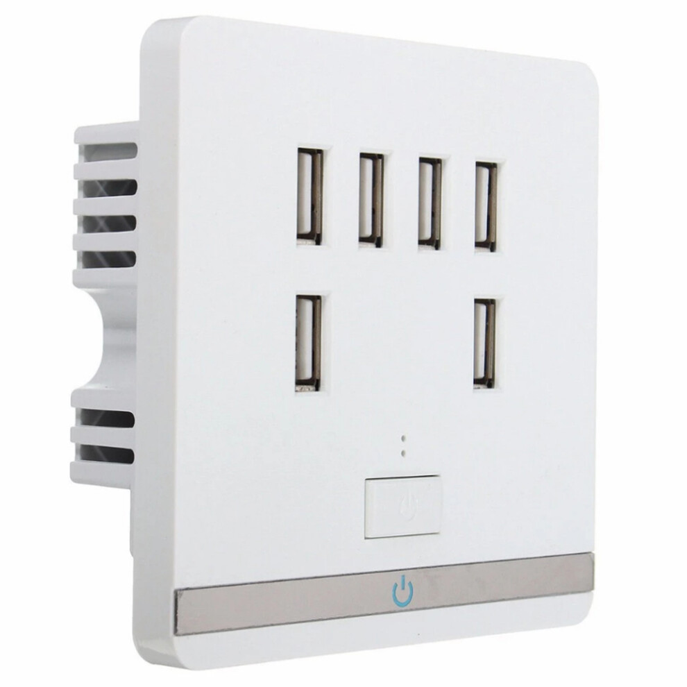 6 Port Usb Wall Socket Power Adapter Wall Mobile Phone Charger Socket Adapter Power Socket Panel Home Decoration 4713913847728
