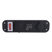 4 en 1 Dual QC3.0 Cargador de Corriente C-Igarette Encendedor VoltíMetro Digital con Interruptor Basculante y Control Inteligente de