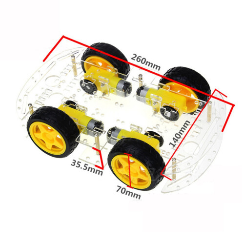 DIY Robot  Car Chassis Kit for  Drive Controller Board Stepper Motor Speed Encoder, 4 Wheel and Battery Box 2