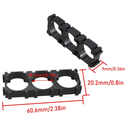 30Pcs Splicing Battery Support 18650 Lithium Battery Bracket 3 Cell Spacer Lithium Battery Plastic Holder Bracket 2