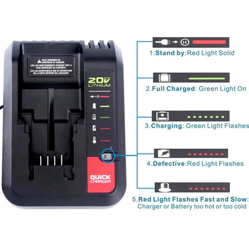 Upgraded Replacement -Cable PCC692L , Also for All  20V MAX Lithium Battery or Charger US Plug 2
