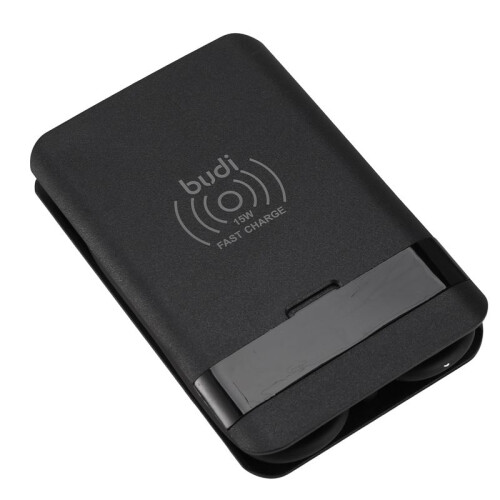 BUDI Multi-Function Universal  Adapter Card Storage Box 15W Wireless Charging for  Travel Portable Storage Bag