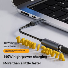 140W Laptop Charger 5V 9V 20V 7.4x0.6mm Female to USB C Type C PD Power Adapter Converter Fast Charging Cable