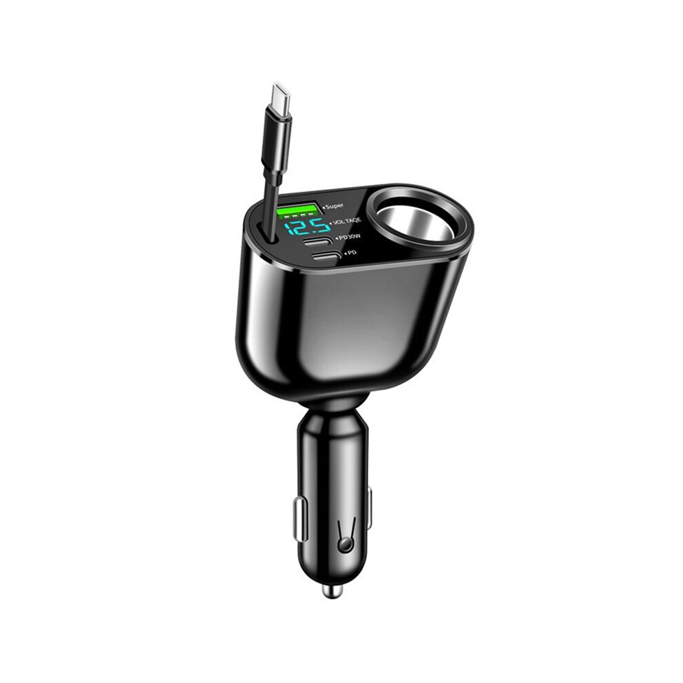 Car Charger Folding Retractable Cable Pd30w+Super Car Charger Fast Charge 100W Suitable For All Models Light 6033640767976