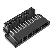Adaptador de Enchufe de AlimentacióN ATX de 24 Pines Hembra A 24 Pines Macho de 90 Grados para Placa Base, Fuente de AlimentacióN de Escritorio