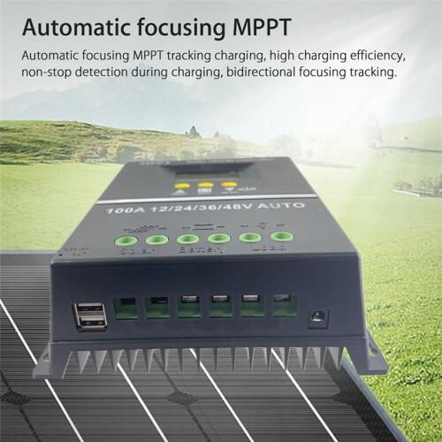 PWM 100A 12V 24V 36V 48V AUTO Solar Panel Charge Controller Solar PV Battery Charger with LCD MPPT Solar Controller