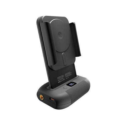 Phone Bracket with Remote Control Anti-Shake Wireless Charging Rotatable Clamp for Versatile Shooting,Black