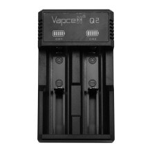 Vapce Q2 USB Cargador de Batería 2 Ranuras,para Baterías Recargables de Litio Tecnología de Carga Inteligente