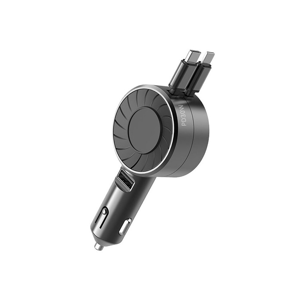 Pd30w Retractable Car Charger, 3 In 1 Fast Car Charger, 2 Retractable Cables Car Charger Adapter 6033792942726