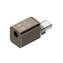 Type-C to 3.5mm Audio Adapter 32Bit/384KHz Decoding Chip USB C Headphone Jack Converter for Mobile Phone Gunmetal Color