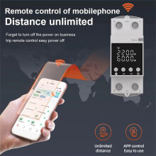 Tuya WiFi Relay LCD Display Adjustable Overvoltage, Undervoltage and Overcurrent Protector Remote Control