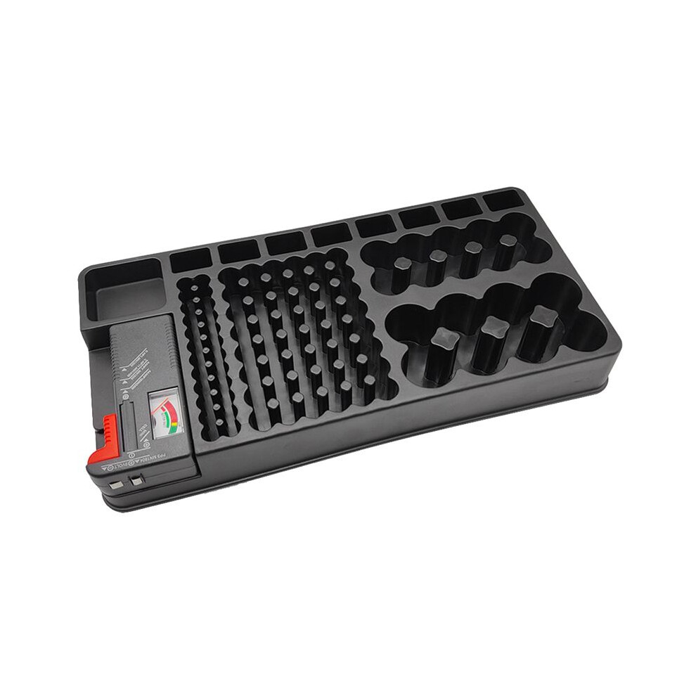 Battery Storage Organizer Holder With Tester Battery Case Box Holders With Battery Checker For Aaa Aa C D 9V 4711397589776