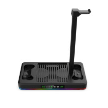 Dual Charging Station Dock Controller Vertical Cooling Stand Cooling Fan Stand with RGB Light for Series X S A