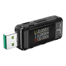New A2Q USB and Current Meter Tester Fast Charging 8A 120W USB Power Tester with Acceleration