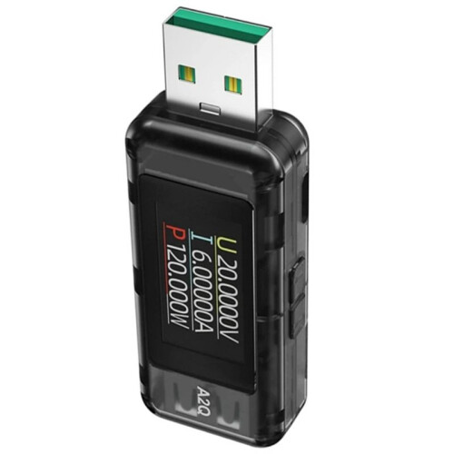 New A2Q USB and Current Meter Tester Fast Charging 8A 120W USB Power Tester with Acceleration 1