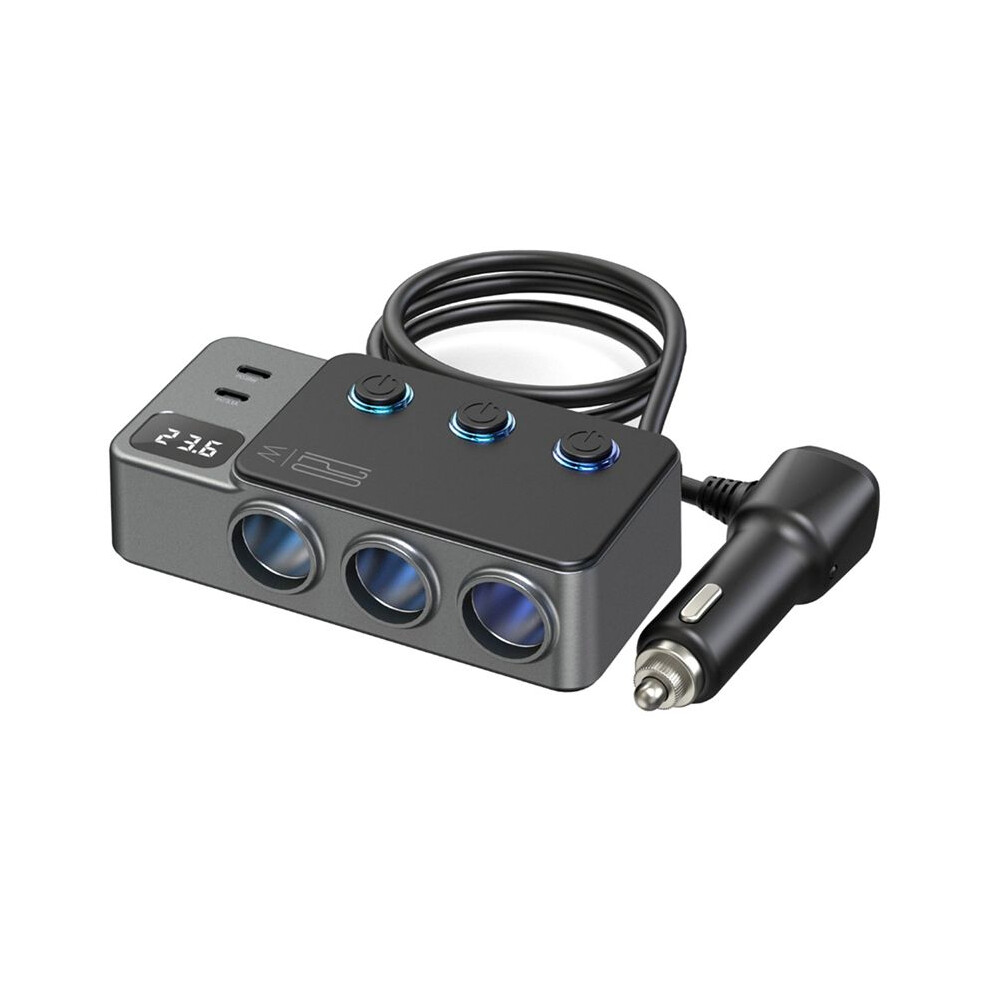 Photos - Battery Car-Mounted Cigarrete Lighte Adapter USB PD Super Fast Charge 120W Car Charger Universal Holde Digital Display