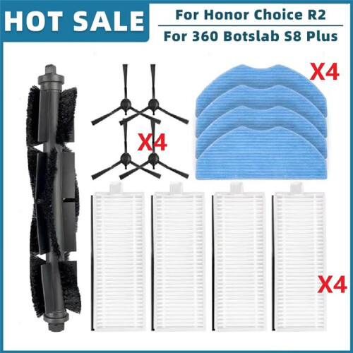 Compatible for 360 S8, Botslab S8 ,  Choice R2, R2s Lite, R2  Spare Part Accessories Filter Main Side Brush