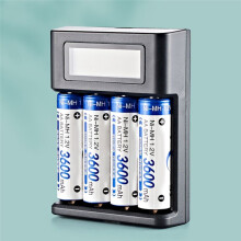 4-Slot LCD Display Battery Charger USB Charger for 4 AA or AAA Batteries