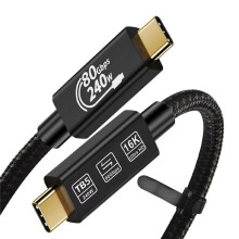 USB 5 Cable 4K@544Hz 80Gbps Type C to USB C PD 240W 16K Charge Cable for PC Laptop