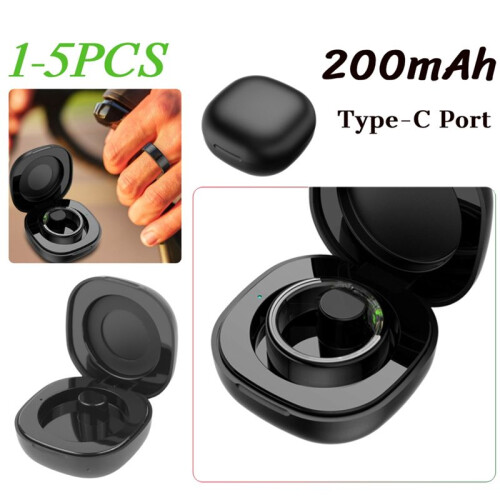 Wireless Charging Case 200mAh Type-C Port Replacement Charger Case Cradle Dock Station for  Ring 1